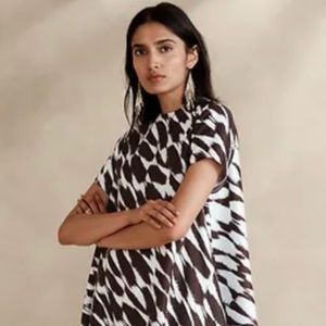 NWT Banana Republic Aurelia Dress Ivory and Brown s